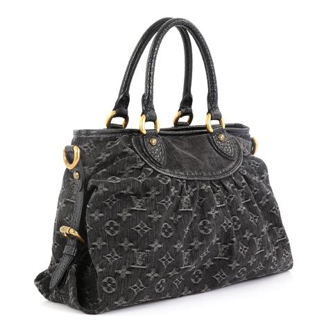 Louis Vuitton Neo Cabby Shoulder Bag MM Black Denim