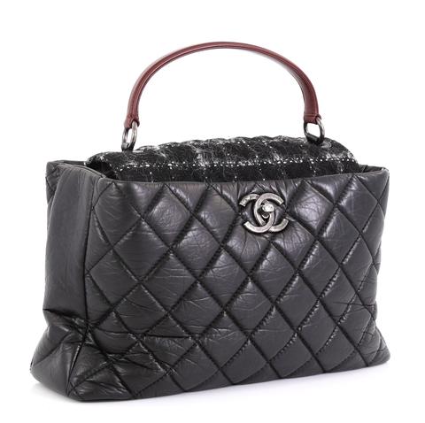 Chanel Portobello Top Handle Bag Quilted Aged Calfskin And Tweed Large –  OnlySheack