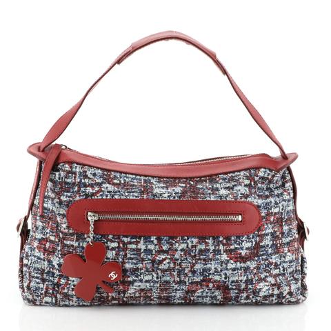 Chanel Watercolor Clover Shoulder Bag Tweed Medium 