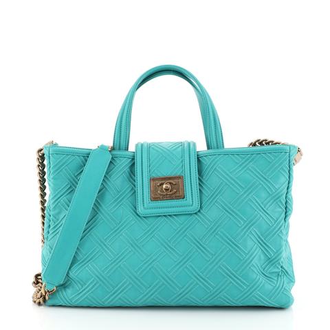 Chanel Boy Satchel Embossed Leather Large 