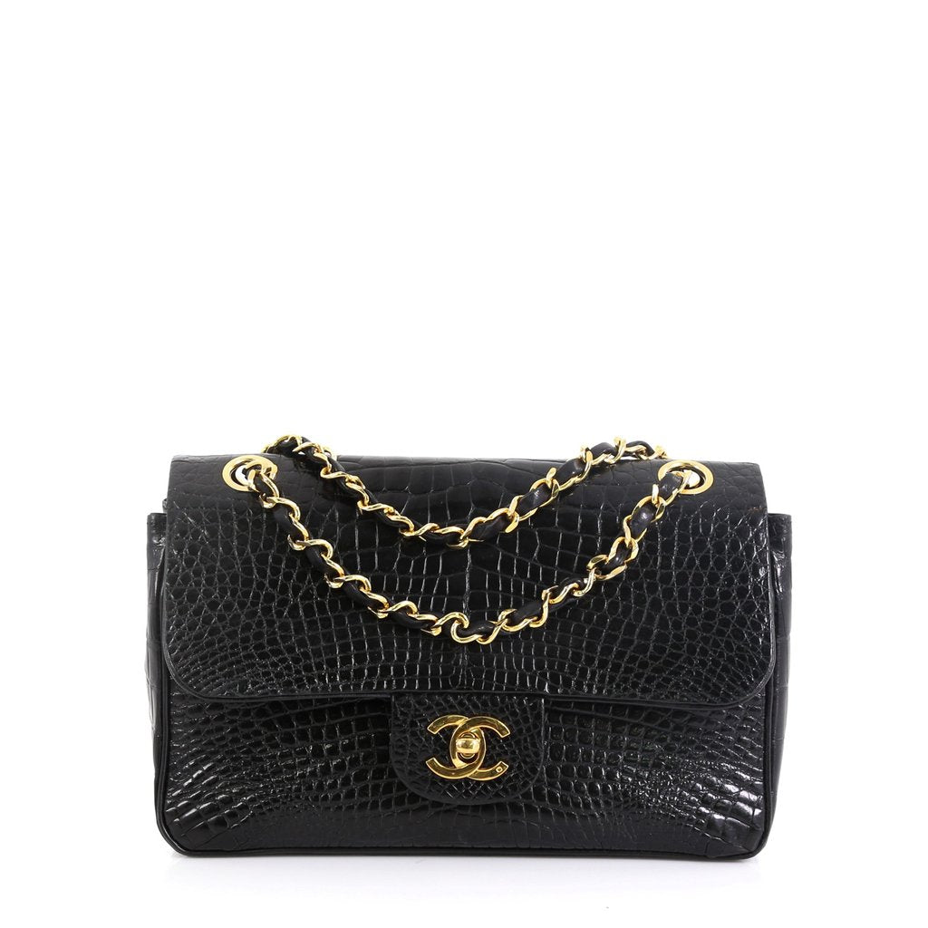 Chanel Medium Alligator Double Flap Bag - Brown Shoulder Bags, Handbags -  CHA864543